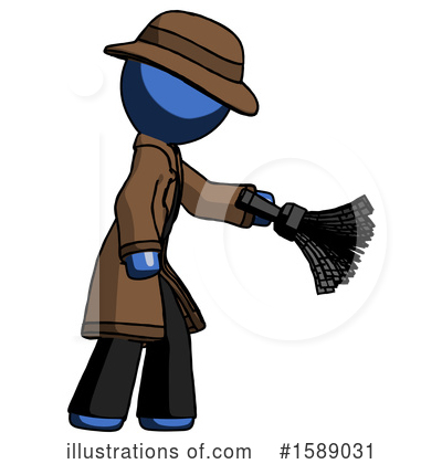 Royalty-Free (RF) Blue Design Mascot Clipart Illustration by Leo Blanchette - Stock Sample #1589031