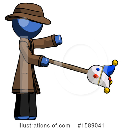 Royalty-Free (RF) Blue Design Mascot Clipart Illustration by Leo Blanchette - Stock Sample #1589041