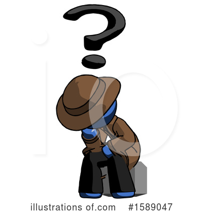 Royalty-Free (RF) Blue Design Mascot Clipart Illustration by Leo Blanchette - Stock Sample #1589047