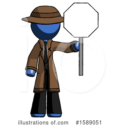 Royalty-Free (RF) Blue Design Mascot Clipart Illustration by Leo Blanchette - Stock Sample #1589051