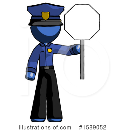 Royalty-Free (RF) Blue Design Mascot Clipart Illustration by Leo Blanchette - Stock Sample #1589052