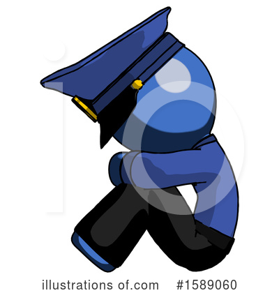Royalty-Free (RF) Blue Design Mascot Clipart Illustration by Leo Blanchette - Stock Sample #1589060