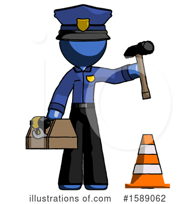 Royalty-Free (RF) Blue Design Mascot Clipart Illustration by Leo Blanchette - Stock Sample #1589062