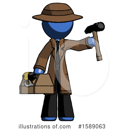 Royalty-Free (RF) Blue Design Mascot Clipart Illustration by Leo Blanchette - Stock Sample #1589063