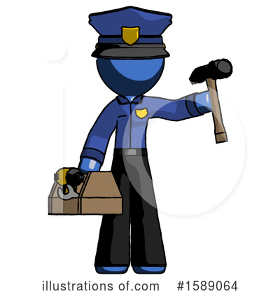 Royalty-Free (RF) Blue Design Mascot Clipart Illustration by Leo Blanchette - Stock Sample #1589064