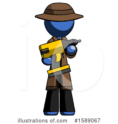 Royalty-Free (RF) Blue Design Mascot Clipart Illustration by Leo Blanchette - Stock Sample #1589067