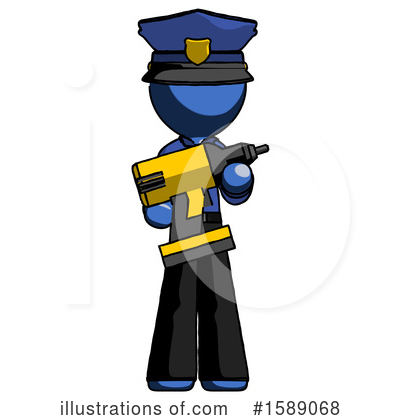 Royalty-Free (RF) Blue Design Mascot Clipart Illustration by Leo Blanchette - Stock Sample #1589068