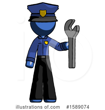 Royalty-Free (RF) Blue Design Mascot Clipart Illustration by Leo Blanchette - Stock Sample #1589074