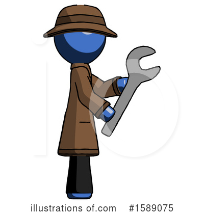 Royalty-Free (RF) Blue Design Mascot Clipart Illustration by Leo Blanchette - Stock Sample #1589075