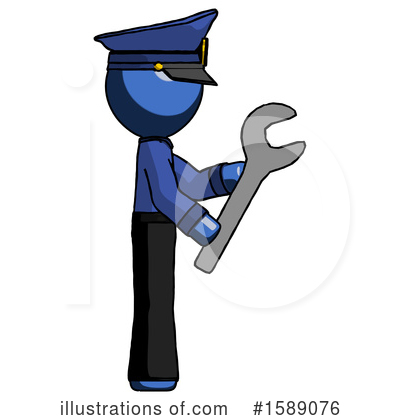 Royalty-Free (RF) Blue Design Mascot Clipart Illustration by Leo Blanchette - Stock Sample #1589076