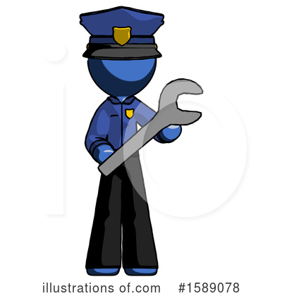 Royalty-Free (RF) Blue Design Mascot Clipart Illustration by Leo Blanchette - Stock Sample #1589078