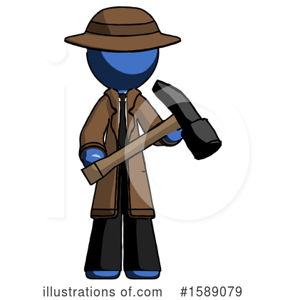 Royalty-Free (RF) Blue Design Mascot Clipart Illustration by Leo Blanchette - Stock Sample #1589079