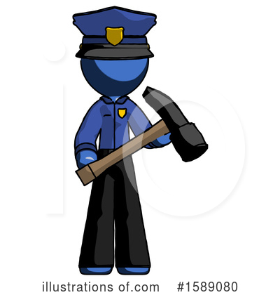 Royalty-Free (RF) Blue Design Mascot Clipart Illustration by Leo Blanchette - Stock Sample #1589080