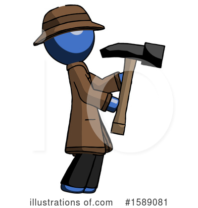 Royalty-Free (RF) Blue Design Mascot Clipart Illustration by Leo Blanchette - Stock Sample #1589081