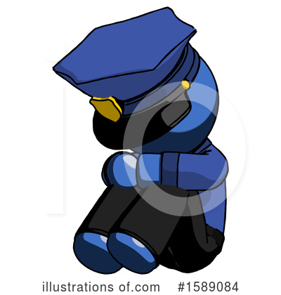 Royalty-Free (RF) Blue Design Mascot Clipart Illustration by Leo Blanchette - Stock Sample #1589084