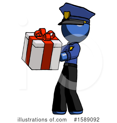 Royalty-Free (RF) Blue Design Mascot Clipart Illustration by Leo Blanchette - Stock Sample #1589092