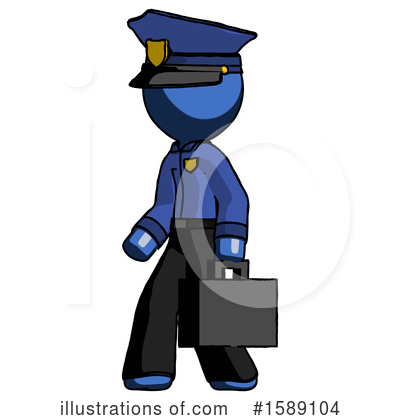 Royalty-Free (RF) Blue Design Mascot Clipart Illustration by Leo Blanchette - Stock Sample #1589104