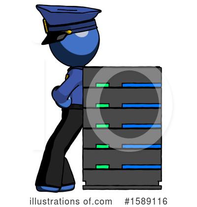 Royalty-Free (RF) Blue Design Mascot Clipart Illustration by Leo Blanchette - Stock Sample #1589116