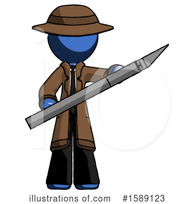 Royalty-Free (RF) Blue Design Mascot Clipart Illustration by Leo Blanchette - Stock Sample #1589123