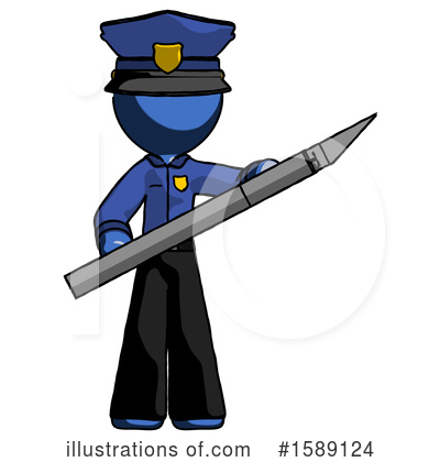 Royalty-Free (RF) Blue Design Mascot Clipart Illustration by Leo Blanchette - Stock Sample #1589124