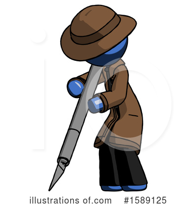 Royalty-Free (RF) Blue Design Mascot Clipart Illustration by Leo Blanchette - Stock Sample #1589125