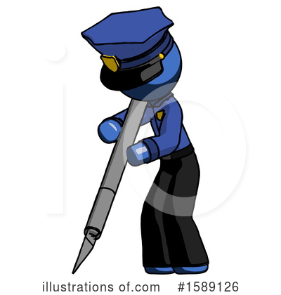 Royalty-Free (RF) Blue Design Mascot Clipart Illustration by Leo Blanchette - Stock Sample #1589126