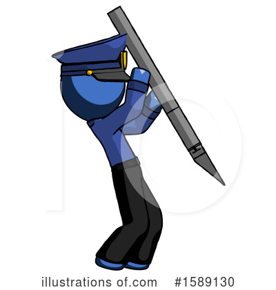 Royalty-Free (RF) Blue Design Mascot Clipart Illustration by Leo Blanchette - Stock Sample #1589130