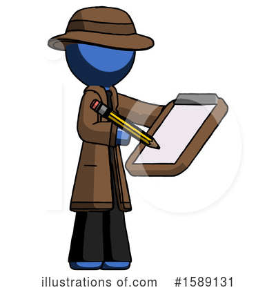 Royalty-Free (RF) Blue Design Mascot Clipart Illustration by Leo Blanchette - Stock Sample #1589131