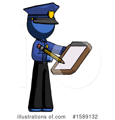 Royalty-Free (RF) Blue Design Mascot Clipart Illustration by Leo Blanchette - Stock Sample #1589132