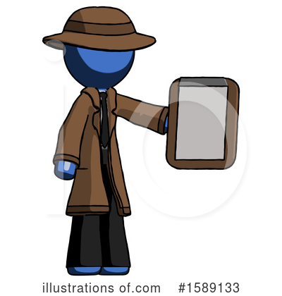 Royalty-Free (RF) Blue Design Mascot Clipart Illustration by Leo Blanchette - Stock Sample #1589133
