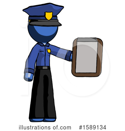 Royalty-Free (RF) Blue Design Mascot Clipart Illustration by Leo Blanchette - Stock Sample #1589134