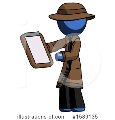Royalty-Free (RF) Blue Design Mascot Clipart Illustration by Leo Blanchette - Stock Sample #1589135