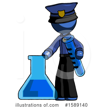 Royalty-Free (RF) Blue Design Mascot Clipart Illustration by Leo Blanchette - Stock Sample #1589140