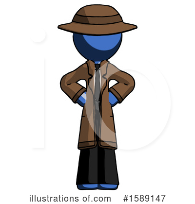 Royalty-Free (RF) Blue Design Mascot Clipart Illustration by Leo Blanchette - Stock Sample #1589147