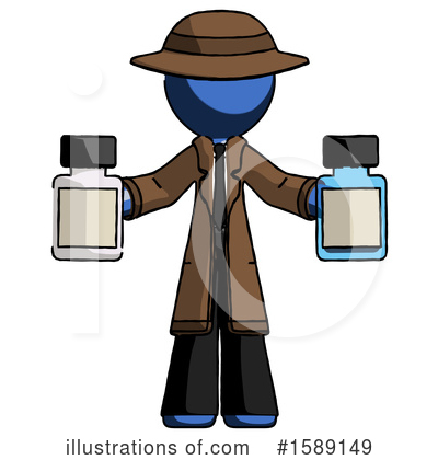 Royalty-Free (RF) Blue Design Mascot Clipart Illustration by Leo Blanchette - Stock Sample #1589149