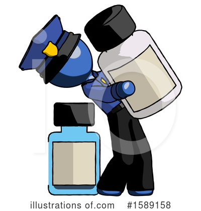 Royalty-Free (RF) Blue Design Mascot Clipart Illustration by Leo Blanchette - Stock Sample #1589158
