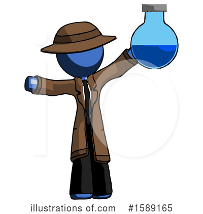 Royalty-Free (RF) Blue Design Mascot Clipart Illustration by Leo Blanchette - Stock Sample #1589165