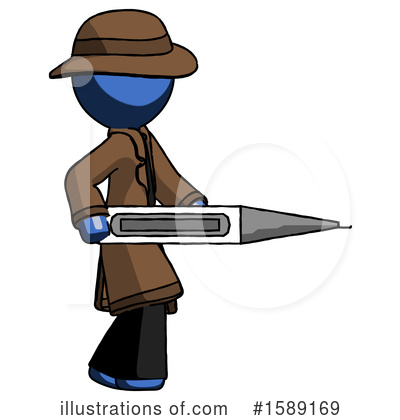 Royalty-Free (RF) Blue Design Mascot Clipart Illustration by Leo Blanchette - Stock Sample #1589169
