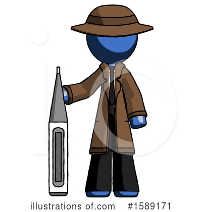 Royalty-Free (RF) Blue Design Mascot Clipart Illustration by Leo Blanchette - Stock Sample #1589171