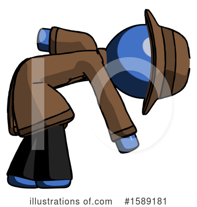 Royalty-Free (RF) Blue Design Mascot Clipart Illustration by Leo Blanchette - Stock Sample #1589181