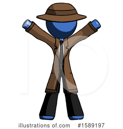 Royalty-Free (RF) Blue Design Mascot Clipart Illustration by Leo Blanchette - Stock Sample #1589197