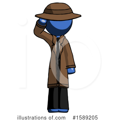 Royalty-Free (RF) Blue Design Mascot Clipart Illustration by Leo Blanchette - Stock Sample #1589205