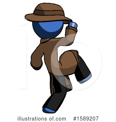 Royalty-Free (RF) Blue Design Mascot Clipart Illustration by Leo Blanchette - Stock Sample #1589207
