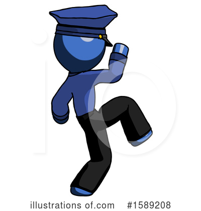 Royalty-Free (RF) Blue Design Mascot Clipart Illustration by Leo Blanchette - Stock Sample #1589208