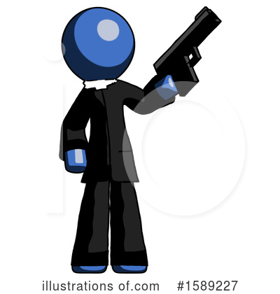 Royalty-Free (RF) Blue Design Mascot Clipart Illustration by Leo Blanchette - Stock Sample #1589227