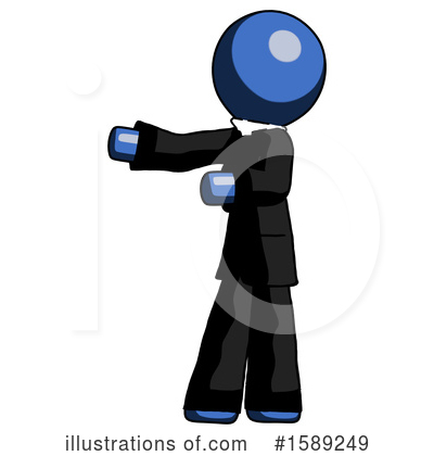 Royalty-Free (RF) Blue Design Mascot Clipart Illustration by Leo Blanchette - Stock Sample #1589249