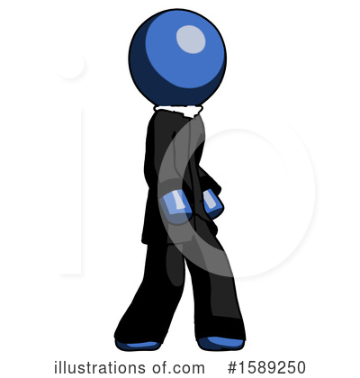 Royalty-Free (RF) Blue Design Mascot Clipart Illustration by Leo Blanchette - Stock Sample #1589250