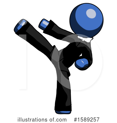 Royalty-Free (RF) Blue Design Mascot Clipart Illustration by Leo Blanchette - Stock Sample #1589257