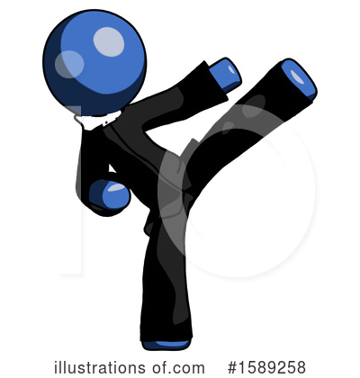 Royalty-Free (RF) Blue Design Mascot Clipart Illustration by Leo Blanchette - Stock Sample #1589258