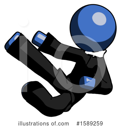 Royalty-Free (RF) Blue Design Mascot Clipart Illustration by Leo Blanchette - Stock Sample #1589259